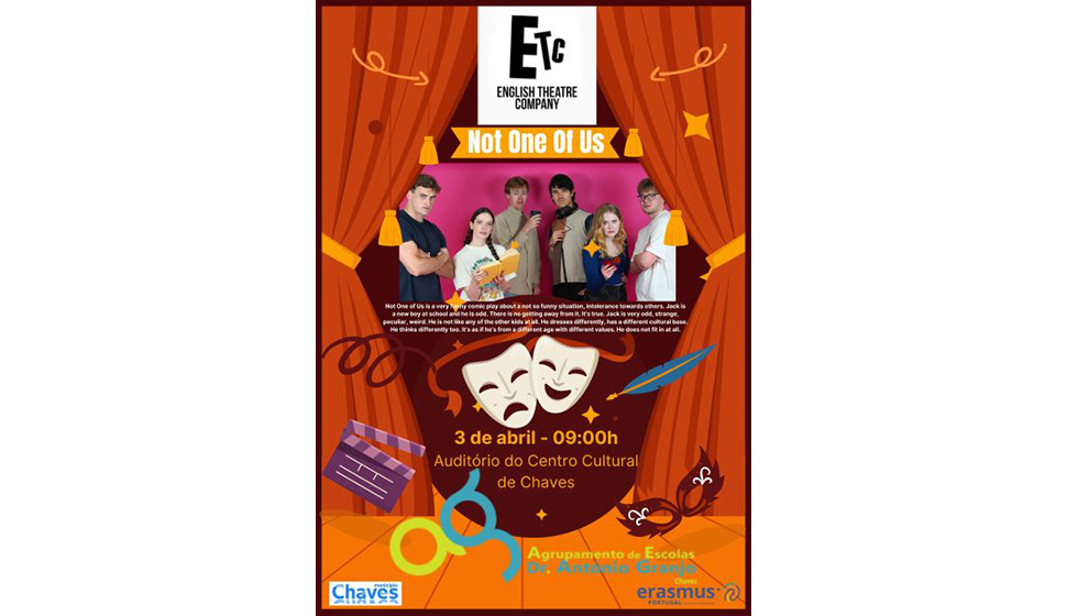 Orange White Theatre Day Poster